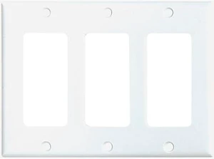 Cooper Wiring Devices 3-Gang Decorator Wall Plate White 2163W Cooper Wiring Devices 3-Gang Decorator Wall Plate White 2163W
