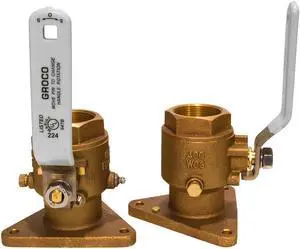GROCO 3/4" Bronze Tri-Flanged Ball Valve/Seacock