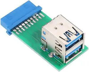 Dual USB 3.0 Type-A Female to Motherboard Adapter Card 20Pin/19Pin Header