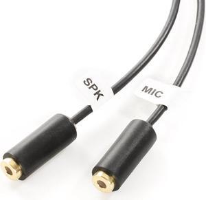 Movo TCB1 3.5mm TRS (Female) Microphone to TRRS (Male) Smartphone Adapter with Headphone Jack for iPhone & Android