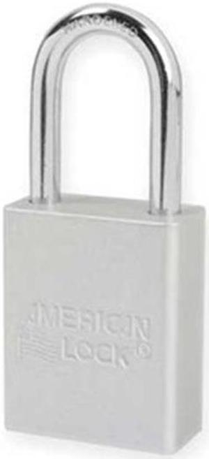 Anodized Aluminum Padlock, Silver, Key Alk