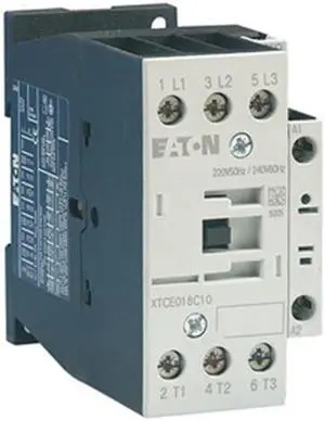 EATON XTCE018C10E IEC Magnetic Contactor, 3 Poles, 208V AC, 18 A, Reversing: No