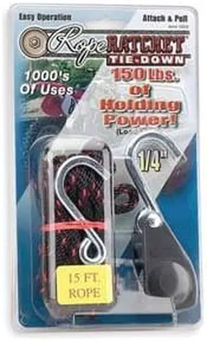 Rope Ratchet, Hook, 15 ft.L, Polypropylene
