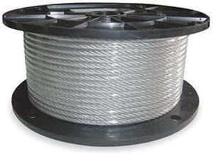 SS Cable, 3/32 In, 500 Ft, 184 Lb Capacity