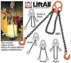 LIFT-ALL 30007 Chain Sling,G100,Aly Stl,10 ft L