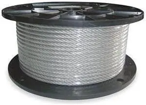 Cable, 3/64 In, L250Ft, WLL54Lb, 7x7, SS
