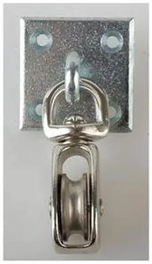 PEERLESS 3-070-146C16 Pulley Block On Plate, Fibrous Rope, 3/8" Max Cable Size