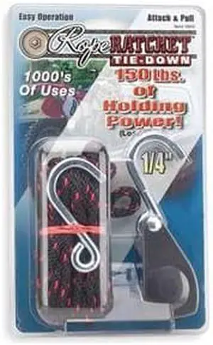 Rope Ratchet, Hook, 8 ft.L, Polypropylene