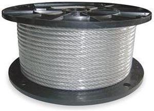 SS Cable, 1/8 In, 500 Ft, 340 Lb Capacity