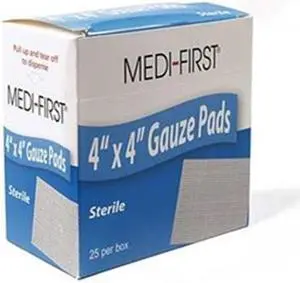 MEDIQUE 62073 Gauze Pad, Sterile, 12 Ply Cotton, PK25