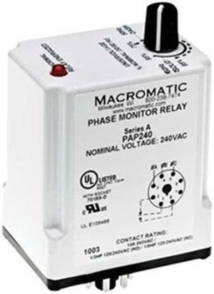 MACROMATIC PAP240 3 Phase Monitor Relay,SPDT,240VAC,8 Pin
