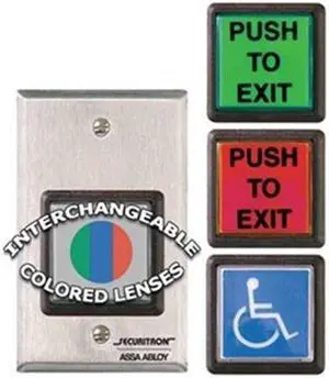 SECURITRON PB2 Push to Exit Button, Wall Mounted
