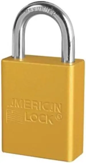 Lockout Padlock, Aluminum, Yellow, KA, Pk 6