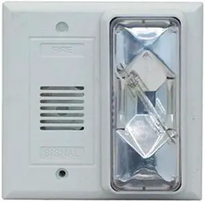 Horn Strobe, Clear, 4-1/2 In. H, 24VAC/DC