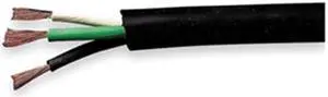 ZORO SELECT 3045300171 12 AWG 3 Conductor Portable Cord 600V 100 ft. BK