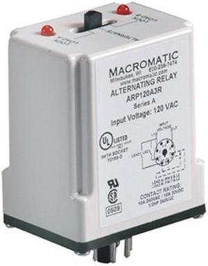 MACROMATIC ARP024A3R Alternating Relay,DPDT,24VAC,10A,8 Pin