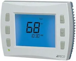 PECO T8532-001 Low Voltage Thermostat , 7, 5-2, 5-1-1 Programs, 3 H 2 C, 24VAC