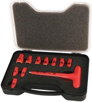 Wiha 31395 11 Piece Insulated 1/4" T-handle Metric Socket Box Set