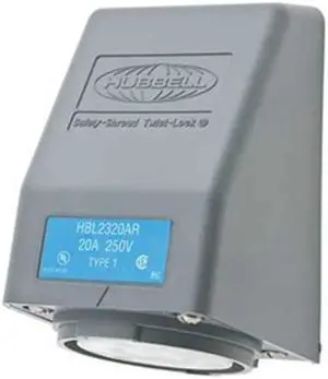 HUBBELL WIRING DEVICE-KELLEMS HBL2320AR Flanged Locking Receptacle, L6-20R, 20