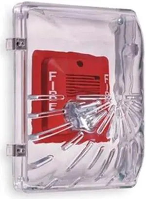 Audible/Strobe Guard, Polycarbonate, Flush