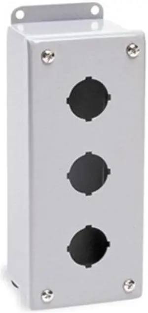 WIEGMANN PB3 Pushbutton Enclosure,30mm,3 Holes,Steel