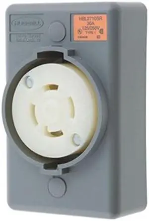 HUBBELL WIRING DEVICE-KELLEMS HBL2710SR 30A Twist-Lock Receptacle 3P 4W