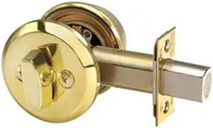 Deadbolt, Single Cylinder, Bright Brass