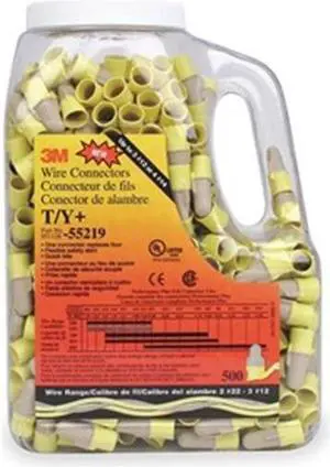 Wire Connector, Tan/YW, Jug, PK500