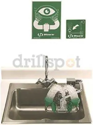 HAWS 7611 Plumbed Eyewash, Counter Mount, Plumbed, 6 in H., 11 1/2 in W