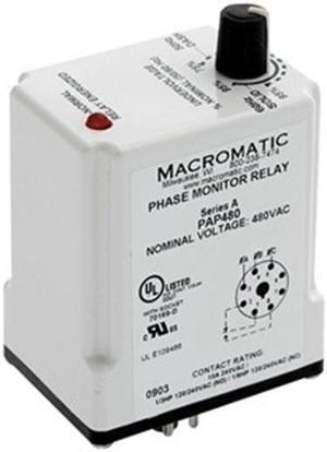 MACROMATIC PAP480 3 Phase Monitor Relay,SPDT,480VAC,8 Pin