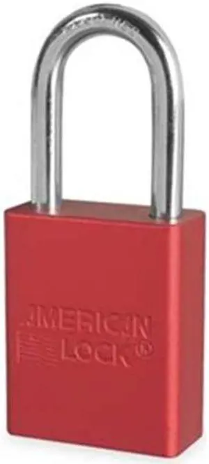 Padlock, Alike Key Type, Aluminum, Red