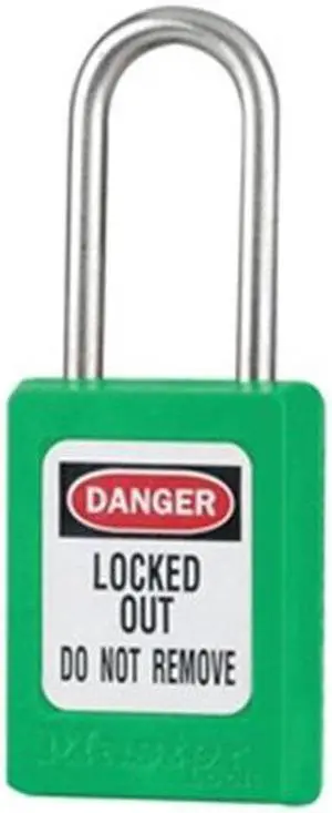 MASTER LOCK S31KAS12GRN Lockout Padlock, Keyed Alike, Thermoplastic, Green, 1