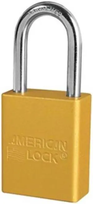AMERICAN LOCK A1106KAS6YLW Lockout Padlock,KA,Yellow,1-7/8"H,PK6