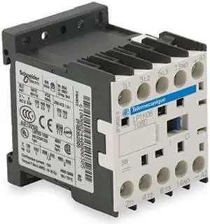 SQUARE D LP1K0610BD Miniature IEC Magnetic Contactor, 3 Poles, 24 V DC, 6 A