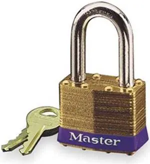 Padlock, KA, 1-1/2 In H, 4 Pin, Brass
