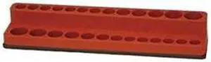 Tool Organizer, Sockets, 1/4 Dr, Red, Mag.