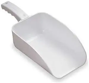Plastic Hand Scoop, White, 15 x 6 1/2 In