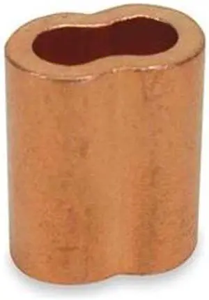 DAYTON 1DLE4 Wire Rope Sleeve,1/16 In,Copper,PK25