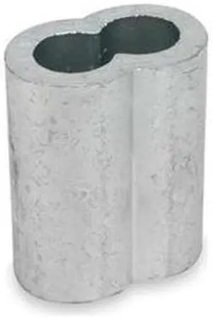 DAYTON 2VJZ1 Wire Rope Sleeve,3/32 In,Aluminum,PK25