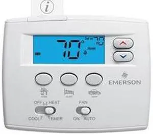 EMERSON 1F89EZ-0251 Blue Series 2 Thermostats , 2 H 1 C, Hardwired/Battery ,