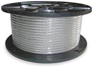 DAYTON 2VJX9 Cable,1/8 In,L250Ft,WLL340Lb,7x7,Steel