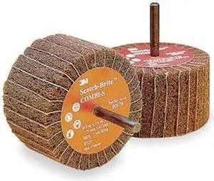 SCOTCH-BRITE FN510079331 Flap Wheel,Intrleaf,AO,3x1.75x1/4Shk,80G