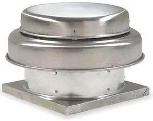DAYTON 4YC86 Axial Downblast Roof Exhaust Fan W/ Drive Pack, 550 cfm, 1/8 HP,