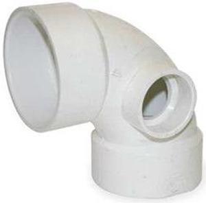 MUELLER INDUSTRIES 1WKT3 PVC 90 Degree Side Inlet Elbow, Hub, 3 in x 3 in x 1