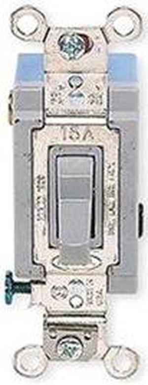 HUBBELL WIRING DEVICE-KELLEMS HBL1201GY Wall Swtch,1-Pole,120/277V,15A,Gry,Toggl
