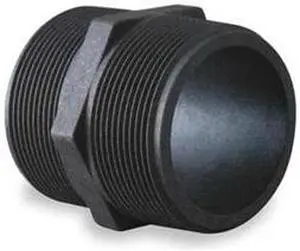 ZORO SELECT NIP200-SH Hex Nipple, 2 in MNPT x 2 in MNPT, Schedule 80, 300 psi