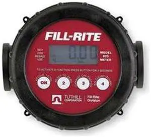 FILL-RITE 820 Meter,Digital,1 In. FNPT, 2-20 gpm