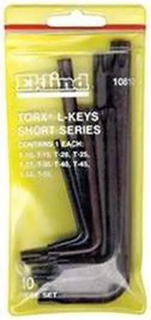Torx Key Set, T10 - T55, L-Shaped, Short