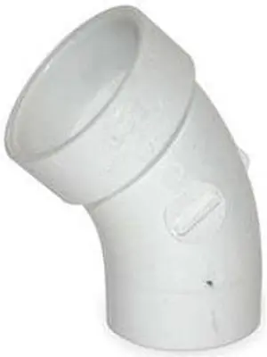 ZORO SELECT 1WKD2 2" Hub x Spigot PVC DWV 45 Deg. Street Elbow