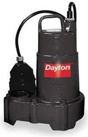 DAYTON 3BB78 1/3 HP 1-1/2" F Submersible Sump Pump 120V AC Diaphragm